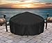 Sunnydaze Round Outdoor Fire Pit Cover - Heavy-Duty 300D Polyester and PVC with Drawstring Closure - Black - 30-Inch