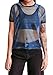 Farktop Women's Sexy Metallic Shimmer Mesh Tee Short Sleeve See Through Mesh Blouse Tops Tee Shirt