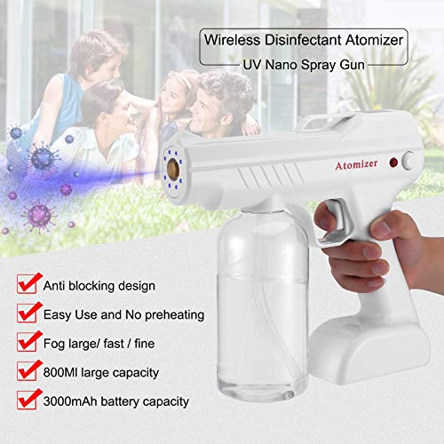 HOUSFA Disinfectant Fogger,Nano Steam Gun,Handheld Fogger, 3000mAh