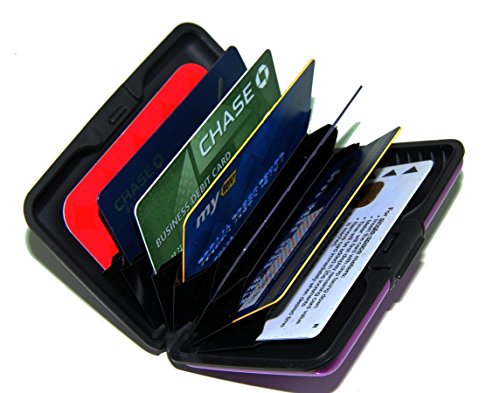 Aluminum RFID Blocking Credit Card Holder for Men & Women - Cool Slim Metal Business Card Case (Plaid Pattern)