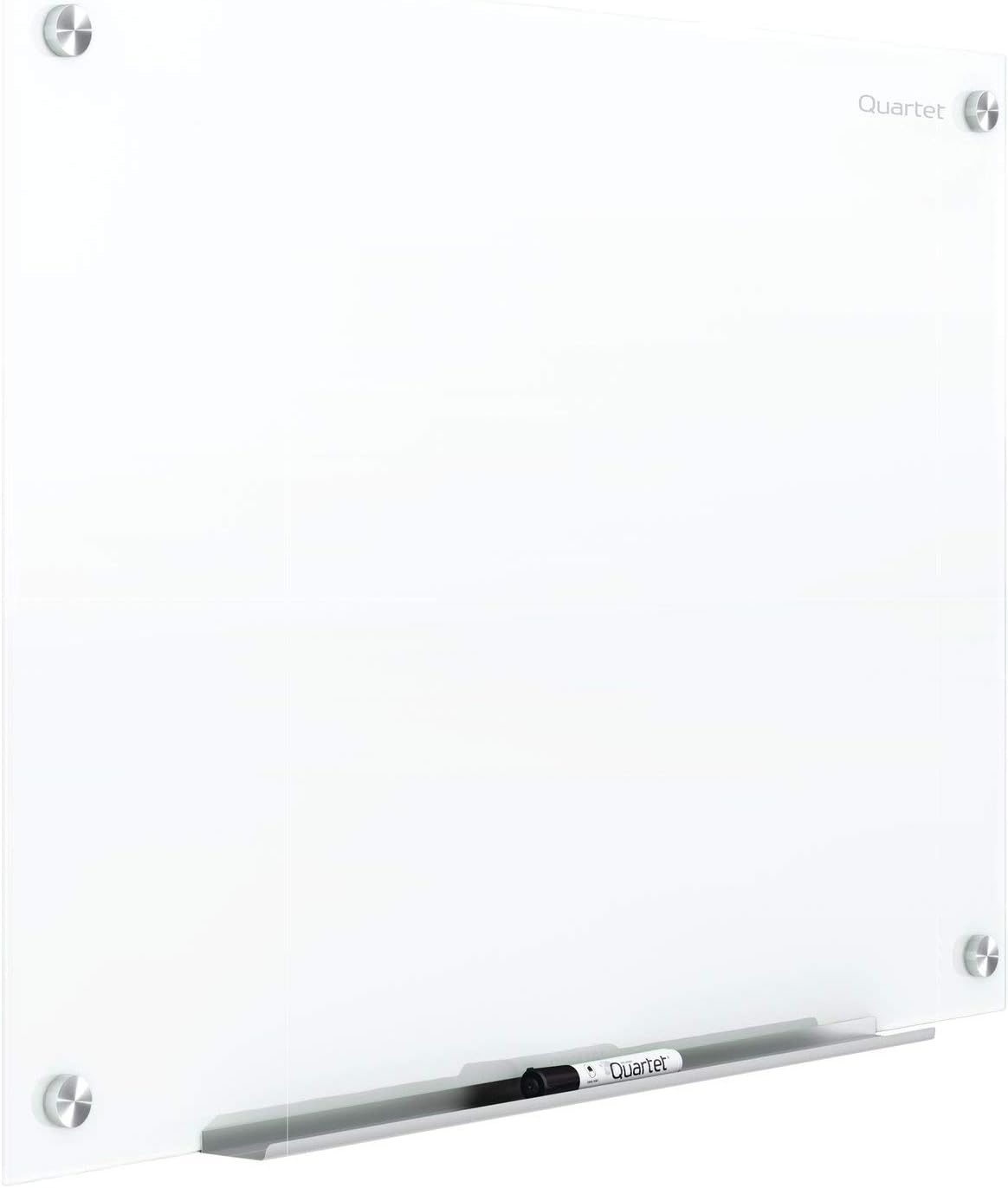 Quartet Glass Whiteboard, Magnetic Dry Erase White Board, 4' x 3', Frameless, Brilliance (G24836W)