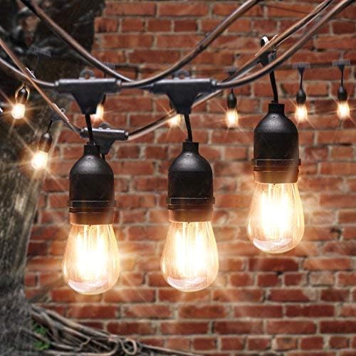 LED String Light, AVAWAY 15 Meter Outdoor & Indoor String Lights with 15 Vintage Light Bulbs E27 Warm White 2W Waterproof Commercial Grade for Patio Garden Home Market Backyard Wedding Party