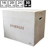 iheartsynergee 3 in 1 Wood Plyometric Box for Jump Training and Conditioning. Wooden Plyo Box All In One Jump Trainer. Size - 30/24/20