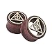 Deathly Hallows Organic Wood Flesh Tunnels Double Flared Ear Stretcher Saddle Plugs Gauge 8mm - 20mm