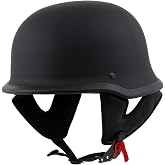 Milwaukee Helmets MPH9740DOT Dot Approved German Style 'Motorrad' Matte Black Advanced Half Motorcycle Helmet for Men and Women Biker - Large