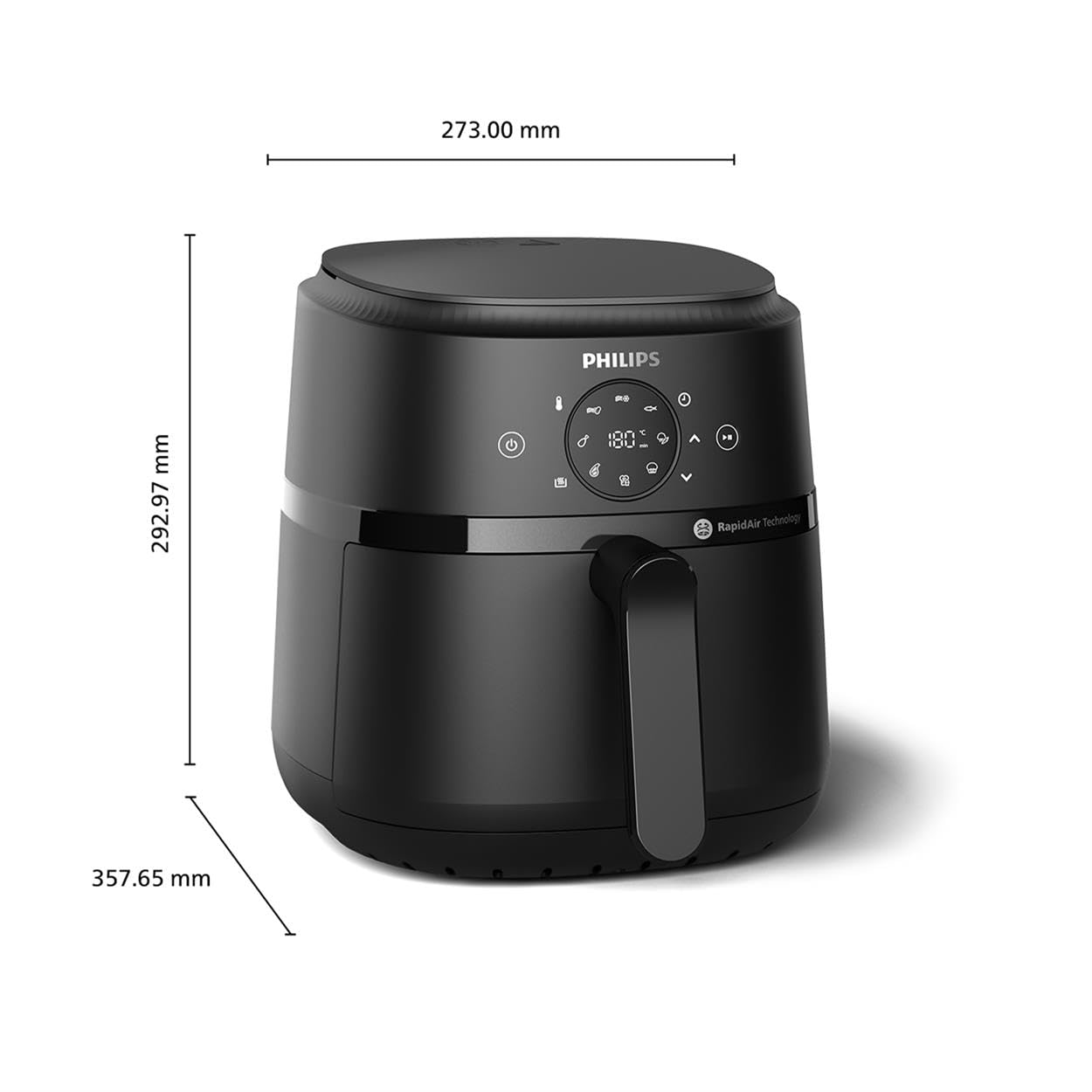 Philips Air Fryer 2000 Series 4.2L – Healthy Frying with RapidAir Technology, 13 Cooking Programs, Touchscreen, Up to 90% Less Fat, Dishwasher Safe (NA229/09)