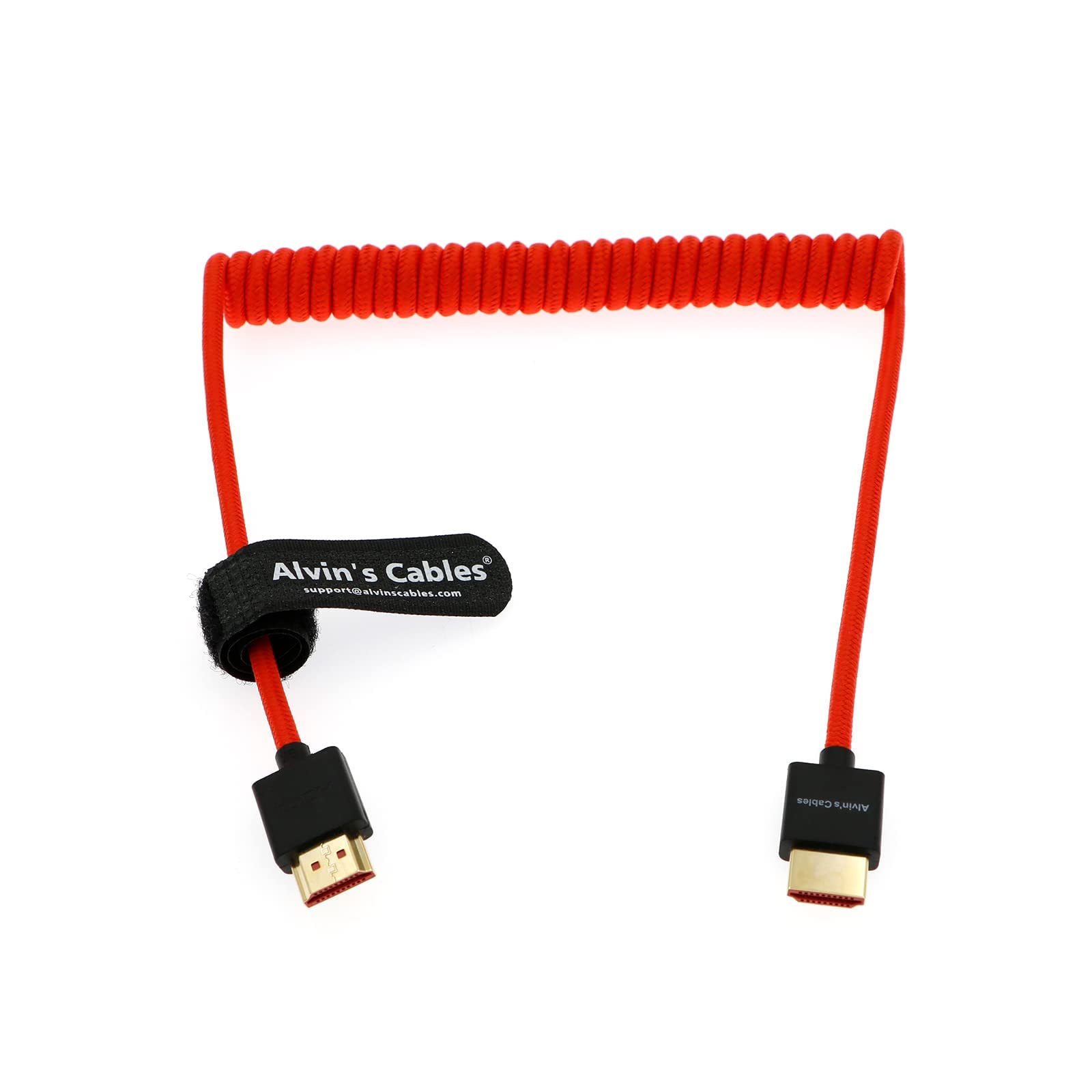 Alvin’s Cables 8K 2.1 Full HDMI Braided Coiled-Cable for Atomos Ninja-V 4K-60P Record from Z-CAM for Canon-C70, for Sony A7S3,A9,A74(18 to 28 Inch) — image 1