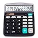Calculator, 12-Digit Solar Battery Basic Calculator, Solar Battery Dual Power Office Calculator, with Large LCD Display and Large Buttons (Battery Included)