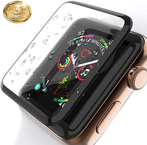 3D Screen Protector Compatible with Apple Watch (44mm Series iWacth 4 Compatible), HD Anti-Bubble Scratch-Resistant Guard Cover 3D Tempered Glass Protective Film Screen Protector 44mm [3 Pack]