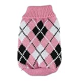 Outtop Cute Pet Dogs Plaid Pattern Warm Knitting Sweater (XS, A)
