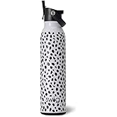 Swig Life 20oz Insulated Water Bottle, Travel Water Bottle with Straw and Lid, Cup Holder Friendly, Stainless Steel (Spot On)