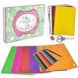 Drawing Stencils for kids - 64pcs Over 300 Patterns Plastic Stencils Set with Iron Case, Dinosaur/Letter/Animal Stencils Creativity Kit and Travel Activity Arts and Crafts Toy for Boy and Girls