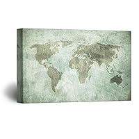 Canvas Wall Art World Map Canvas Prints Home Artwork Decoration for Living Room,Bedroom - 12x18 inches