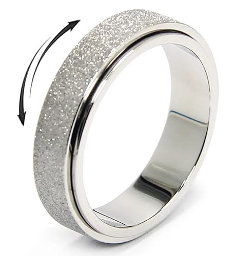 OreilleStar Anxiety Ring for Women Men Stainless Steel Fidget