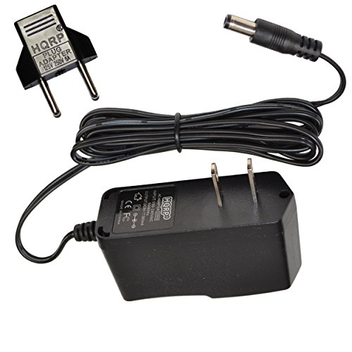 HQRP AC Adapter for Zoom 1010, 2020, 2100, 3000, 505 II Guitar Effects Power Supply Cord + Euro Plug Adapter