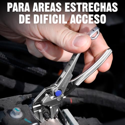 WORKPRO Adjustable Wrench Pliers 108 mm, Wrench Type Pliers with Self-adjusting Jaw, Max Opening 20 mm, Non-Slip Handle, for Nuts and Pipes