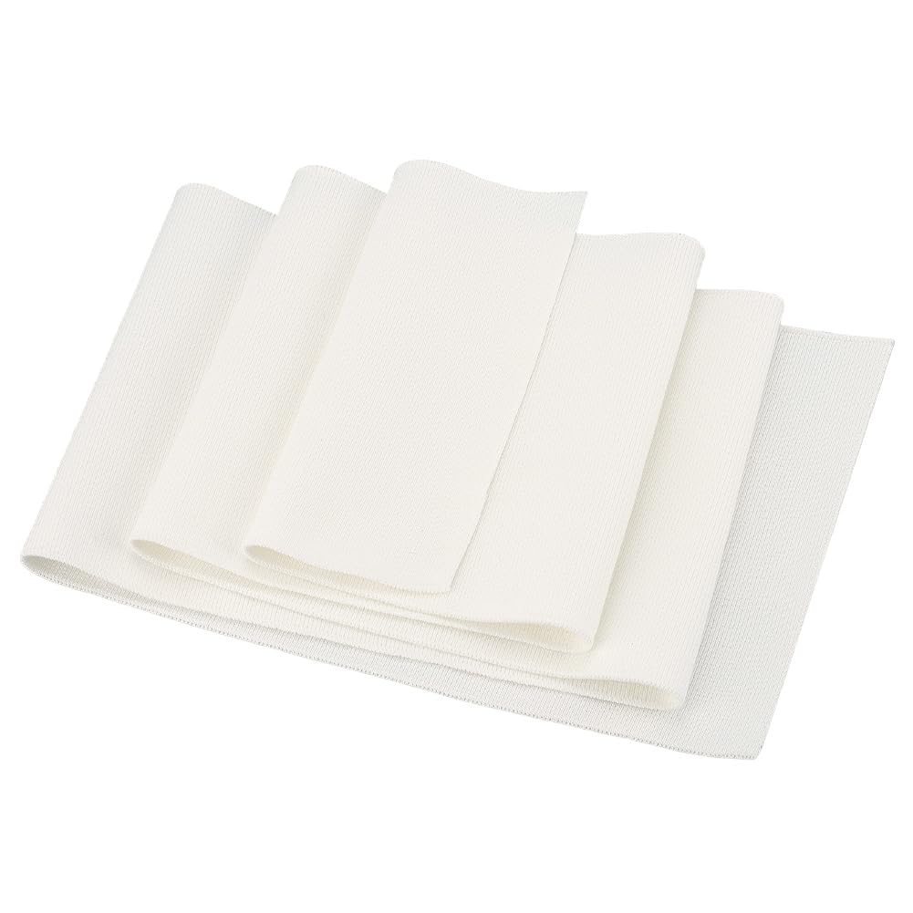 BENECREAT Cotton Strechy Kintted Rib Fabric, Ivory White Tubular Rib Knit Fabric Ribbing Cuff Material for Collar NeckBands Trim Material Jacket Sewing, 99x14.7cm
