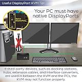 TRENDnet TK-240DP 2-Port Dual Monitor DisplayPort KVM Switch USB 2.0 Hub 4K UHD view 3