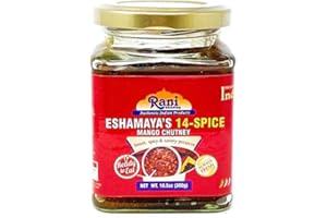 RANI BRAND AUTHENTIC INDIAN PRODUCTS Rani 14-Spice Eshamaya's Mango Chutney (Indian Preserve) 10.5oz (300g) Glass Jar, Ready to eat, Vegan ~ Gluten Free, All Natural, NON-GMO