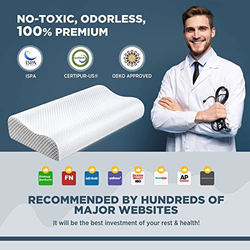 Osteo Adjustable Memory Foam Pillow with 6 Available Height, No Smell