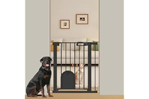 Mom's Choice Awards Winner-TSAYAWA Narrow Baby Gate with Cat Door Walk Through 24.5" to 29.5" Wide - Small Pet Gate for Puppy Dog Doorway Stair-Pressure Mounted Safety Child Gate Stand 30 inches Tall
