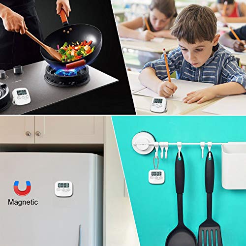 Kitchen Timer, Cbiumpro 2 Pack Digital Kitchen Timer Loud Alarm Countdown Timer for Cooking, Bathing, Gaming, Kids, Teacher - Battery Included