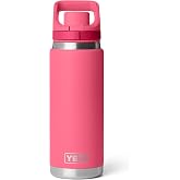 YETI Rambler 18 oz Leakproof Bottle with Flip Chug Cap, Tropical Pink | Double-Wall Vacuum Insulated, 100% Leakproof Magnetic C-Lock, Lockable Covered Spout, 18/8 Stainless Steel, Cupholder Fit