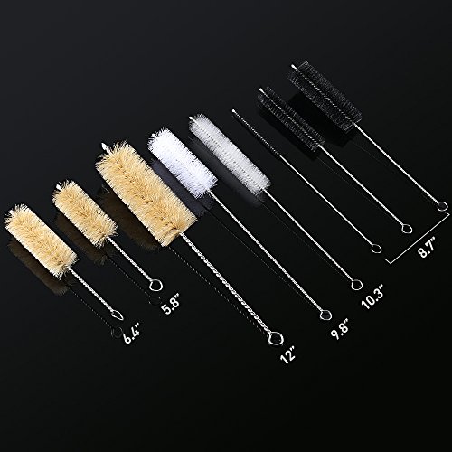 15Pc Food Grade Multipurpose Cleaning Brush Set, Includes Straw Brush|Nipple Cleaner|Bottle Brush|Blind Duster|Pipe Cleaner, Small,Long,Soft,Stiff Kit for Baby Bottles,Tubes,Jars,Bird Feeder