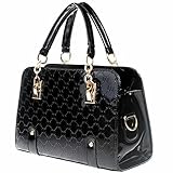 New Fashion Womens PU Leather Padlock Tote Handbag Shoulder Bag (Black) by Tianhong by Tianhong