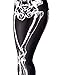 Ensasa Women'S Fashion Digital Print Black White Skeleton Spandex Leggings