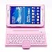 SUPERNIGHT Wireless Bluetooth Silicone Keyboard PU Leather Tablet Stand Case for Samsung Galaxy Tab 3 7.0 inch 7'' T210 T211 P3200 P3210-Pink