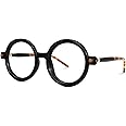 Zeelool Vintage Thick Round Eyeglasses Frame for Women Men with Non-prescription Clear Lens Rahman ZJGX633614