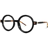Zeelool Vintage Thick Round Eyeglasses Frame for Women Men with Non-prescription Clear Lens Rahman ZJGX633614