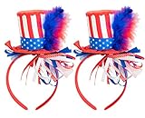 4th of July Headbands 2 Pack - Patriotic Independence Day Costume Party Hat Party Headband