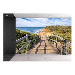 Walkway of The Legendary Bells Beach - The Beach of The Cult Film Point Break - Removable Wall Mural | Self-Adhesive Large Wallpaper - 66x96 inches