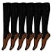 Graduated Copper Compression Sock Anti Fatigue Knee High Socks 6 Pairs Pain Ache Relief Stockings-15-20 mmHg (All Black, XXL)