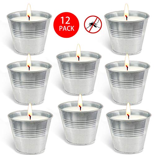 XYUT Citronella Scented Candle Scent in a Mini Tin Bucket, (12 Pack)