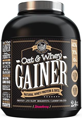 Whey Protein by Yorkshire Farm (2.4kg) — Organic Oat & Whey Gainer — Natural Whey Protein — Maximize Lean Muscle & Weight Gains - Strawberry Flavour