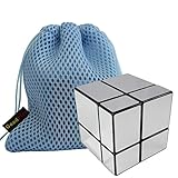 GoodPlay New Fangge Mir-two 2x2x2 Silver Mirror Block Puzzle Cube Twisted (+One Customized Cube Bag)
