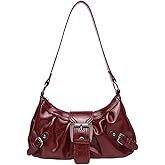 SongKedora Women Y2k Trendy Shoulder Bag Small Cute Hobo Bag Top Handle Clutch Purse Buckle Punk Handbag