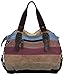 COOFIT Stripe Leisure Canvas Top Handle Cross Body Bag Tote Handbags for Women