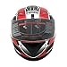 MMG Motorcycle Full Face Helmet DOT Street Legal Extra Visors Comes with Clear Shield and Smoked Shield - Model 21 Red (Large)