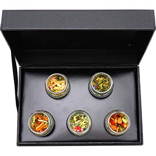 Hallingers Kraftvolle Kräuter - 5 Sorten Tee Geschenkset, loser Tee vegan in Schraubgläsern, Teesortiment als Tee Geschenk (Set) - Geschenkideen Weihnachten & Geschenke Adventskalender | Geburtstag Gl – Bild 3