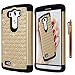 Style4U LG G3 Case, LG G3 Bling Case LG G3 Studded Rhinestone Crystal Bling Hybrid Armor Case Cover for LG G3 with 1 HD Screen Protector and 1 Stylus [Gold/Black]