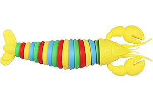 Generic Creative 3D Printed Lobster Fingertip Toy Anxiety Relief Hand Toy Portable Size for ADD ADHD People (Yellow Head)