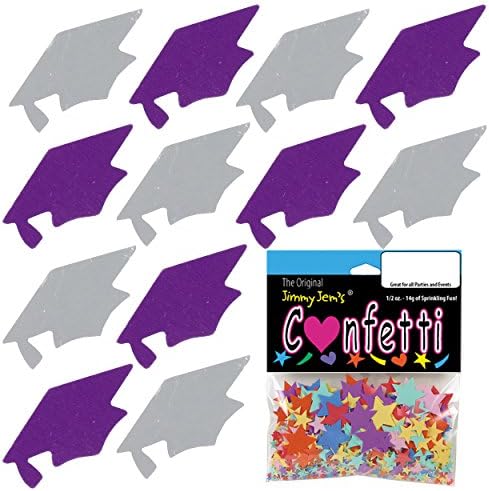 Confetti Grad Cap Purple, Silver Combo - 2 Half Oz Pouches (1 oz) FREE SHIPPING --- (8412/8410)