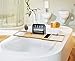 Bamboo Bathtub Tray - Wood Bath Caddy with Book, Phone, or Tablet Rest, Cup Holder, and Extended Sides for Bath Accessories by Home-Complete (Natural)