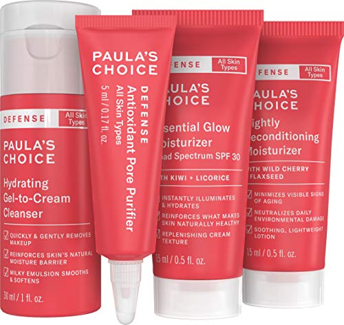 Paula’s Choice- DEFENSE Kit, Botanical-Rich Skin Care Kit, Ingredients incl Green Tea, Aloe,Coq10, Ceramides, and extracts of Calendula, Licorice, Ginseng, Coffee, and more