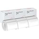 White Paper of 3 Rolls White 50x30mm Compatible for NIIMBOT B1 B21 B3S Label Maker Waterproof,Self-Adhesive Label Paper Office and Home Labeling Tape Replacement.