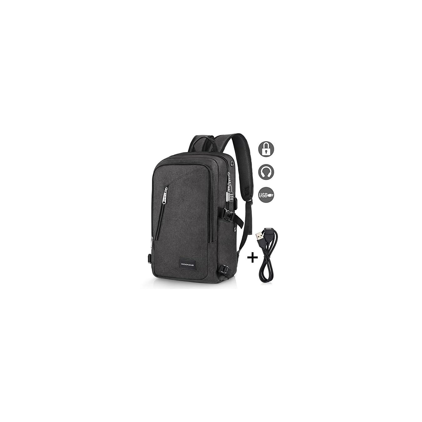 Laptop Backpack, WENFENG Business Computer Backpack with USB Charging